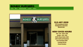 What Bones-burgers.com website looked like in 2020 (3 years ago)