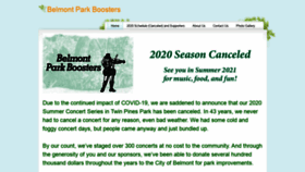 What Belmontparkboosters.org website looked like in 2020 (5 years ago)