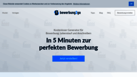 What Bewerbung2go.de website looked like in 2020 (3 years ago)