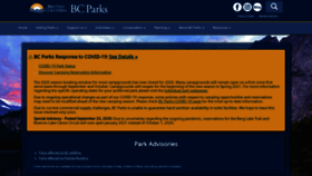 What Bcparks.ca website looked like in 2020 (3 years ago)