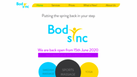 What Bodysync.je website looked like in 2020 (3 years ago)