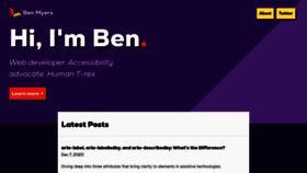 What Benmyers.dev website looked like in 2021 (3 years ago)