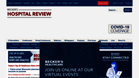 What Beckershospitalreview.com website looked like in 2021 (3 years ago)