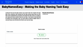 What Babynameseasy.com website looked like in 2021 (3 years ago)