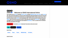 What Booking.osho.com website looked like in 2021 (3 years ago)
