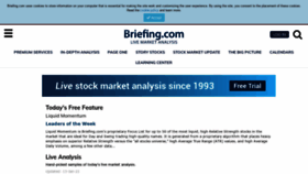 What Briefing.com website looked like in 2021 (3 years ago)