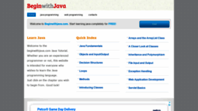 What Beginwithjava.com website looked like in 2021 (3 years ago)