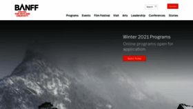 What Banffcentre.ca website looked like in 2021 (3 years ago)