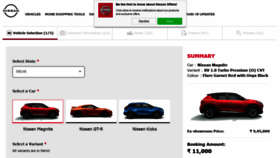 What Book.nissan.in website looked like in 2021 (3 years ago)