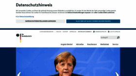 What Bundeskanzlerin.de website looked like in 2021 (3 years ago)