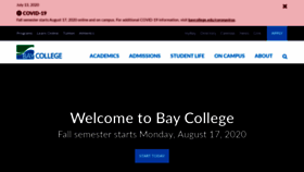 What Baycollege.edu website looked like in 2021 (3 years ago)