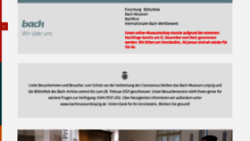 What Bach-leipzig.de website looked like in 2021 (3 years ago)