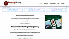 What Beggingmoney.com website looked like in 2021 (3 years ago)
