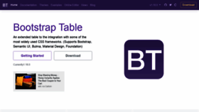 What Bootstrap-table.com website looked like in 2021 (3 years ago)