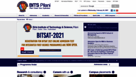 What Bits-pilani.ac.in website looked like in 2021 (3 years ago)