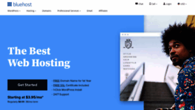 What Bluehost.com website looked like in 2021 (3 years ago)