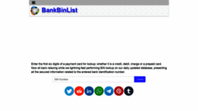 What Bankbinlist.com website looked like in 2021 (3 years ago)