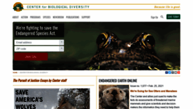 What Biologicaldiversity.org website looked like in 2021 (3 years ago)