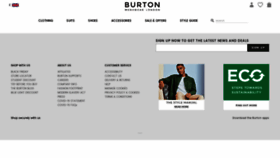 What Burton.co.uk website looked like in 2021 (4 years ago)
