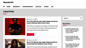 What Biographygist.com website looked like in 2021 (4 years ago)