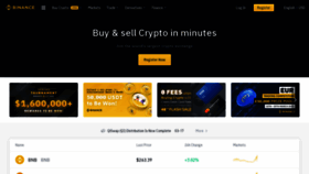 What Binance.com website looked like in 2021 (3 years ago)