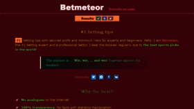What Betmeteor.com website looked like in 2021 (3 years ago)