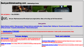 What Backyardmetalcasting.com website looked like in 2021 (2 years ago)