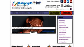 What Bullying.co.uk website looked like in 2021 (2 years ago)