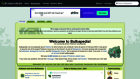 What Bulbapedia.bulbagarden.net website looked like in 2021 (2 years ago)