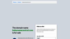 What Babynamecentral.com website looked like in 2021 (2 years ago)
