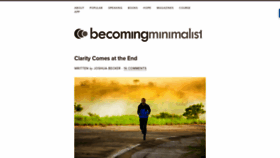 What Becomingminimalist.com website looked like in 2021 (2 years ago)