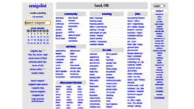What Bend.craigslist.org website looked like in 2021 (2 years ago)