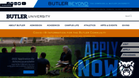 What Butler.edu website looked like in 2021 (2 years ago)