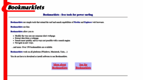 What Bookmarklets.com website looked like in 2021 (2 years ago)