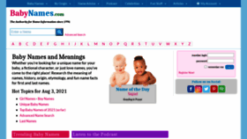 What Babynames.com website looked like in 2021 (2 years ago)