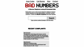 What Badnumbers.com website looked like in 2021 (2 years ago)