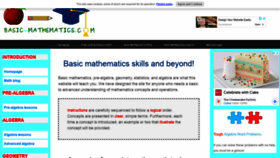 What Basic-mathematics.com website looked like in 2022 (2 years ago)