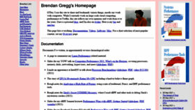 What Brendangregg.com website looked like in 2022 (2 years ago)