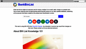 What Bankbinlist.com website looked like in 2022 (2 years ago)