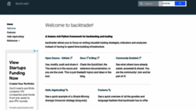 What Backtrader.com website looked like in 2022 (2 years ago)