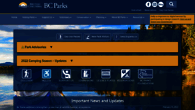 What Bcparks.ca website looked like in 2022 (2 years ago)