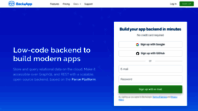 What Back4app.com website looked like in 2022 (2 years ago)