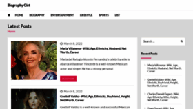 What Biographygist.com website looked like in 2022 (3 years ago)