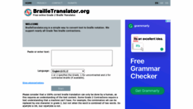 What Brailletranslator.org website looked like in 2022 (2 years ago)