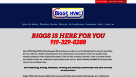 What Biggshvac.com website looked like in 2022 (1 year ago)