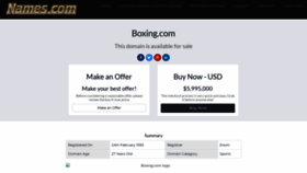 What Boxing.com website looked like in 2022 (1 year ago)
