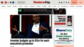 What Businessday.co.za website looked like in 2022 (1 year ago)