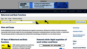 What Behavioralandbrainfunctions.com website looked like in 2022 (1 year ago)