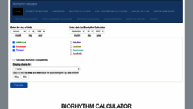 What Biorhythm-calculator.net website looked like in 2022 (1 year ago)