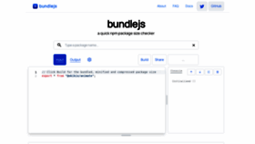 What Bundlejs.com website looked like in 2022 (1 year ago)